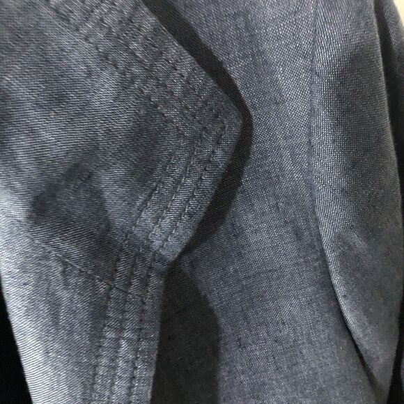 Talbots Navy Blue Linen Blazer Jacket‎ Sz 10 Pockets Career Preppy Lagenlook - Picture 5 of 7